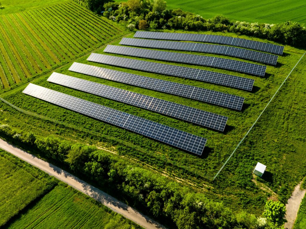 Solar Cell pannels in a farm in Germany
